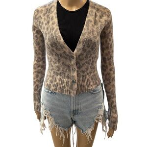 Adorable cheetah print cashmere cardigan